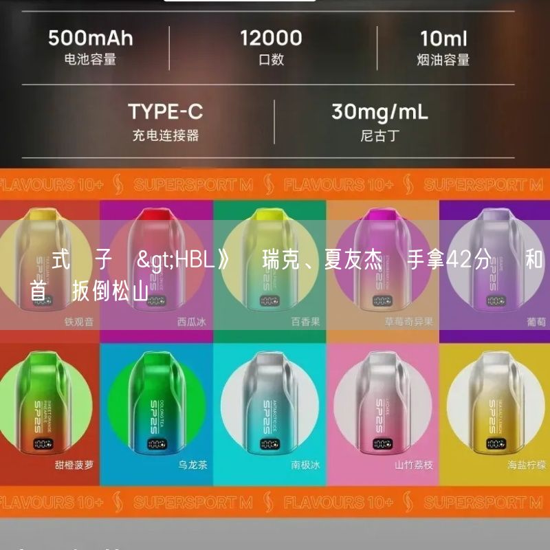 拋棄式電子煙>HBL》歐瑞克、夏友杰聯手拿42分 錦和複賽首戰扳倒松山